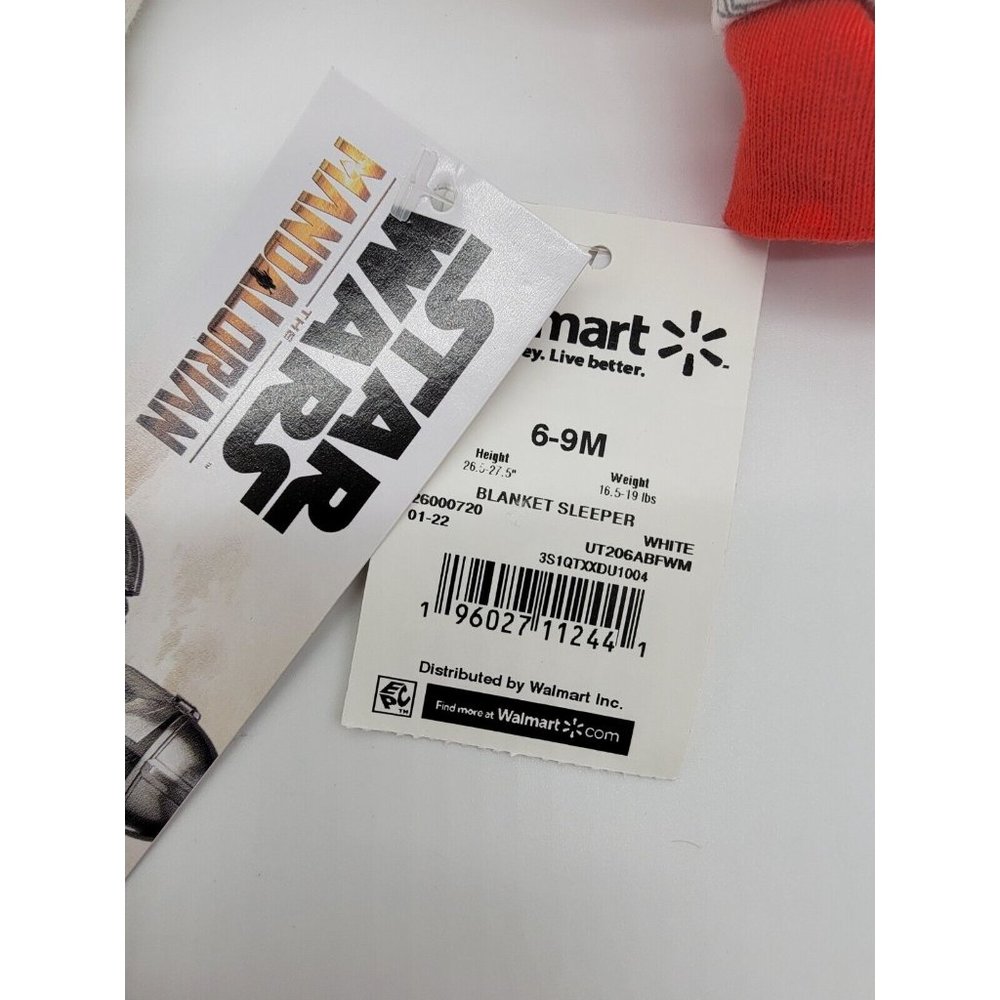 Star Wars Mandalorian Baby Yoda Unisex Blanket Sleeper Size 6-9 Months New - Picture 4 of 6